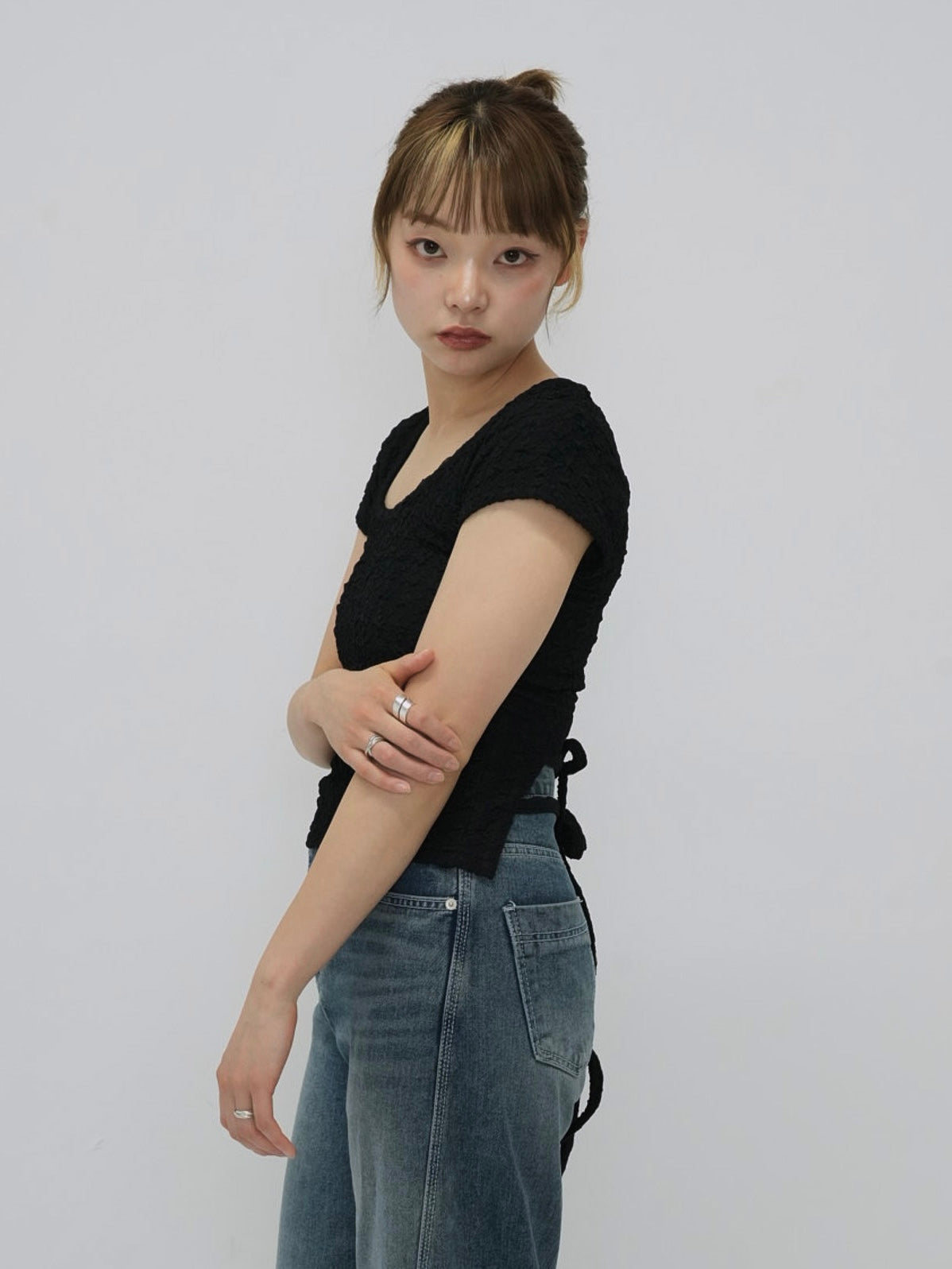 ribbon open back tops