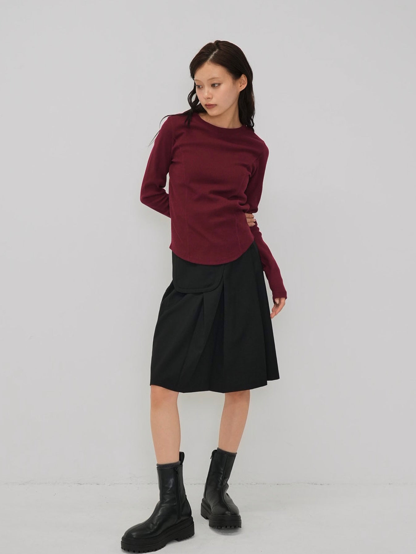 step pleats skirt