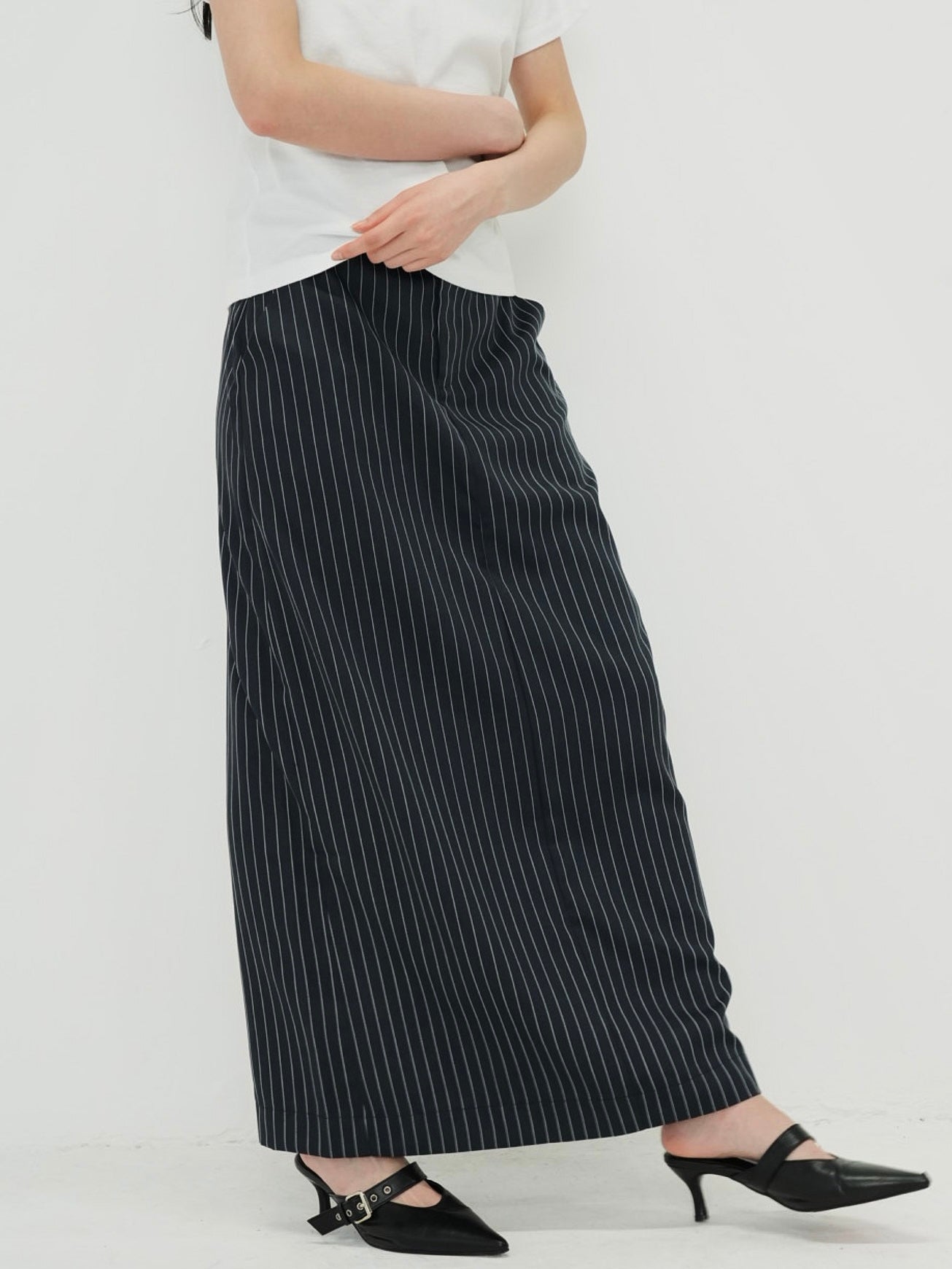stripe long skirt