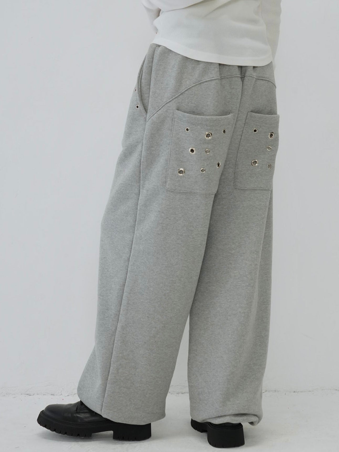 eyelet wide sweat pants