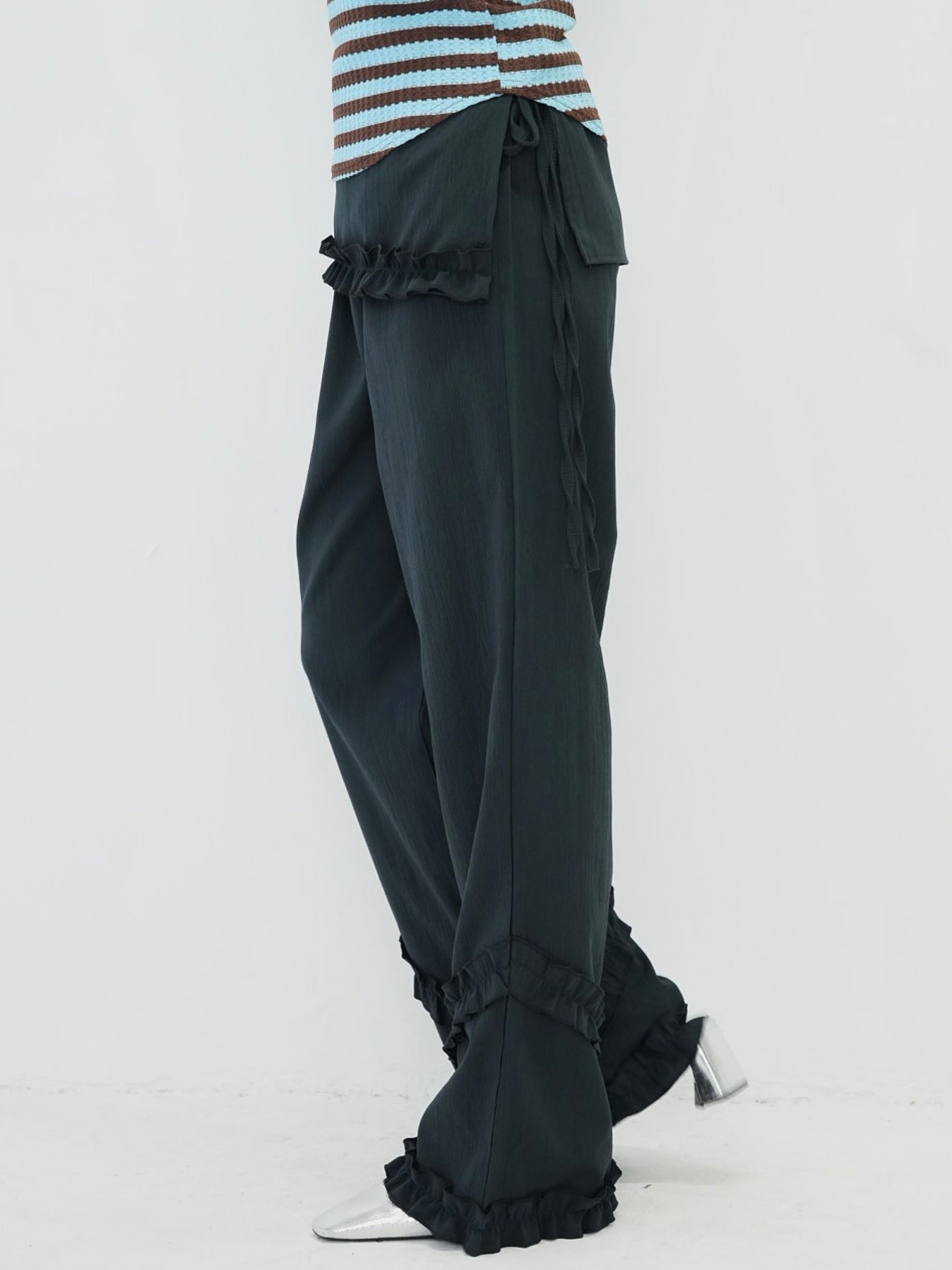 hem ruffle wrap pants