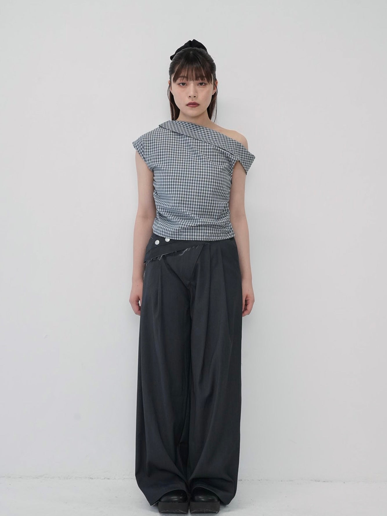 layered belt wide pants