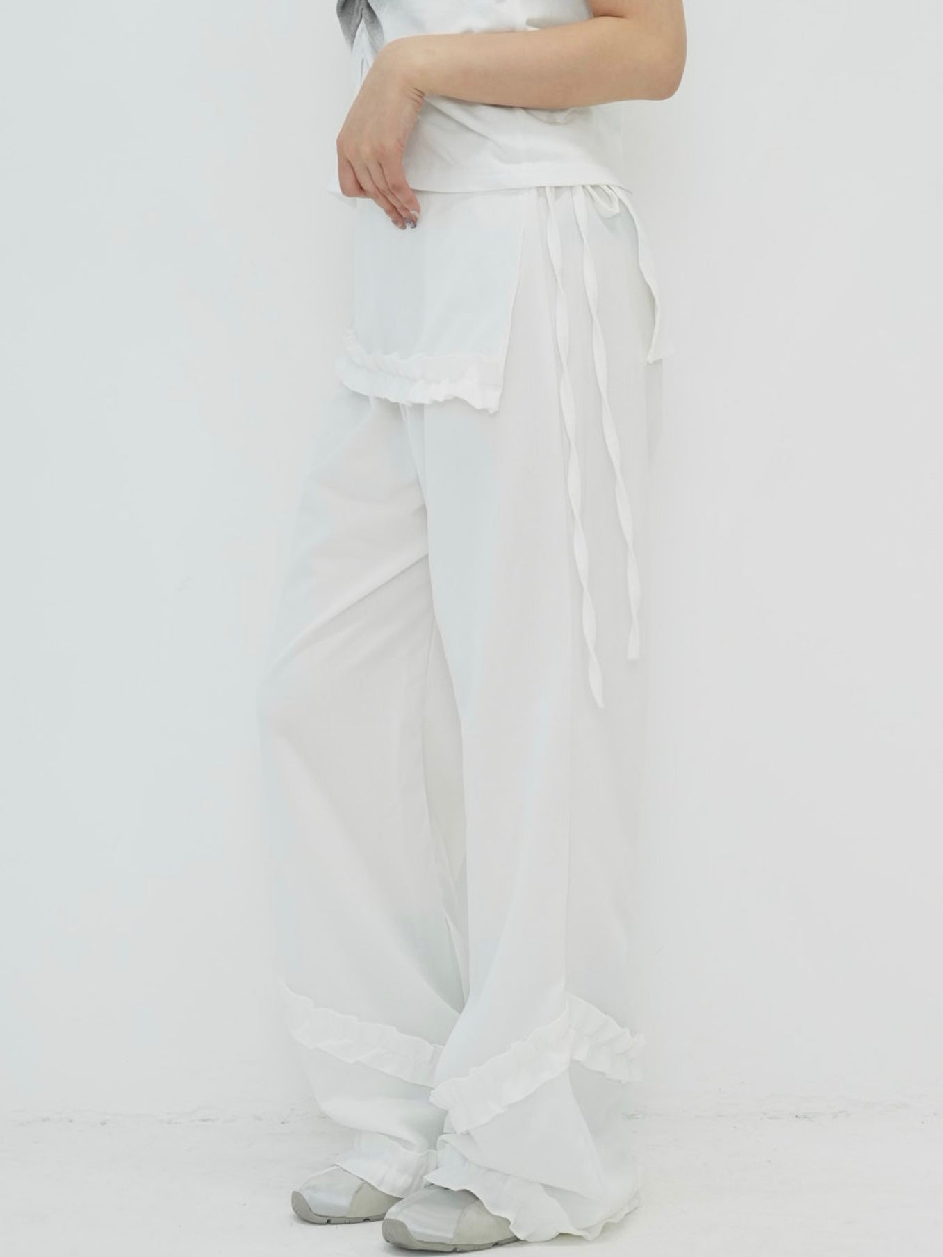 hem ruffle wrap pants