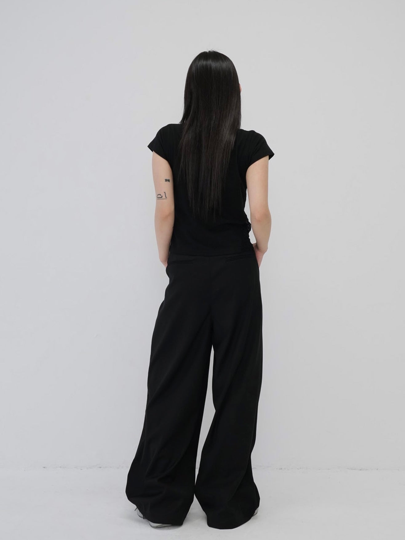 layered belt wide pants