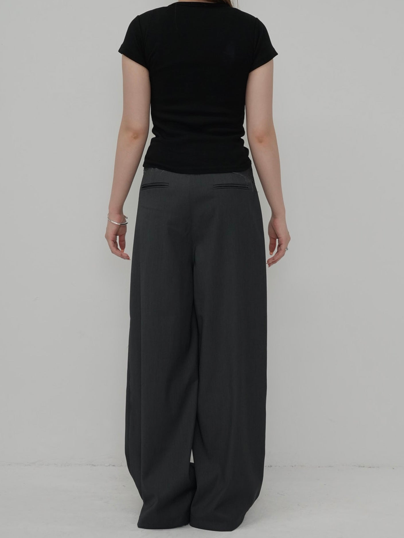 layered belt wide pants