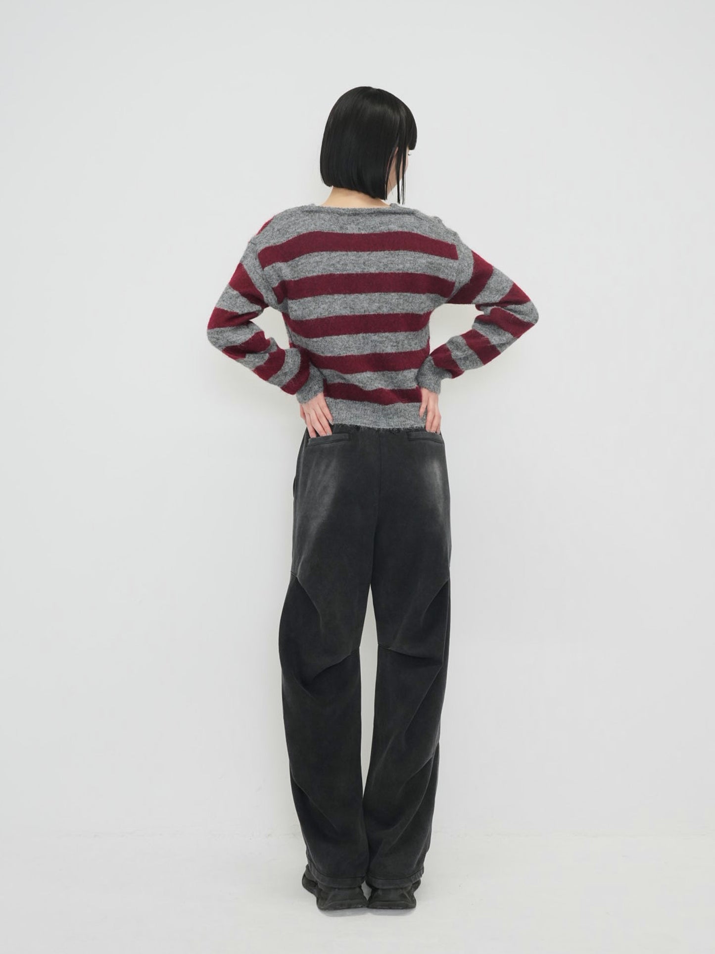 fake layered boarder knit