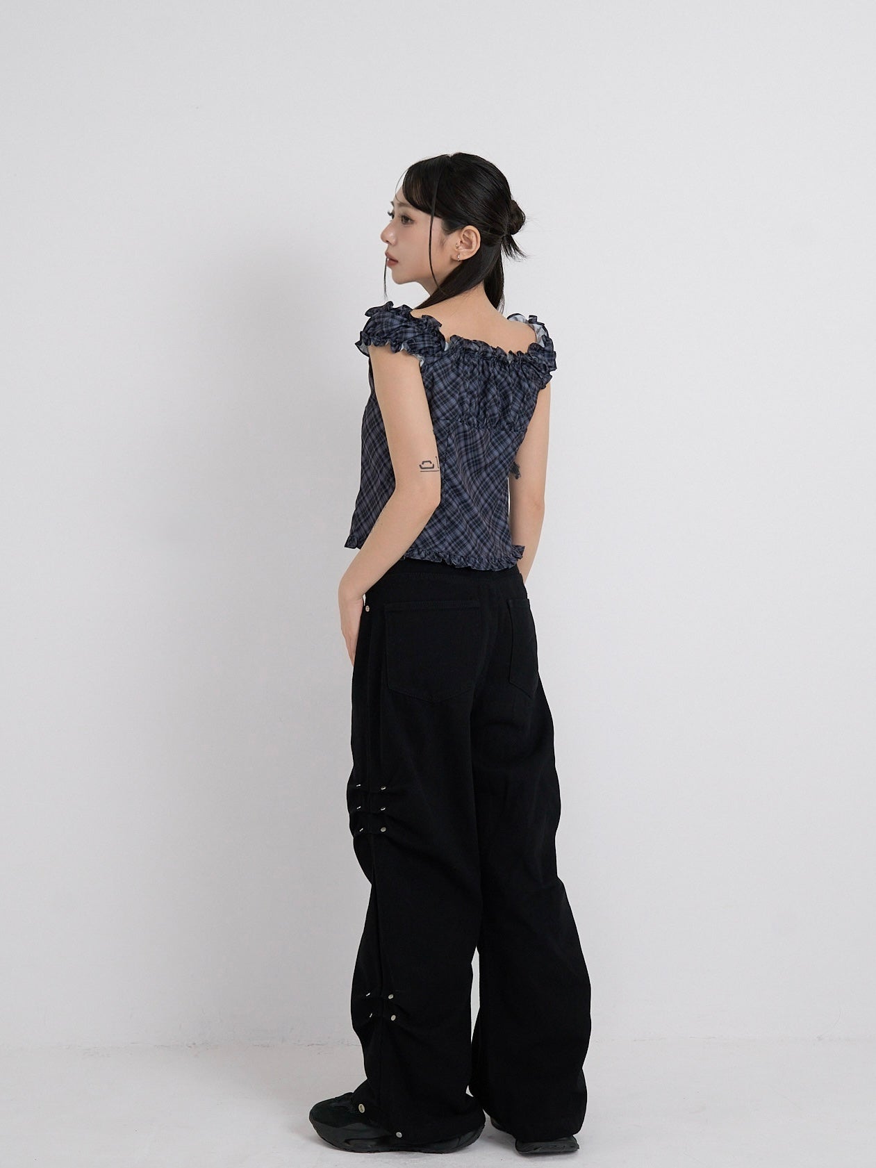 cotton side eyelet pants