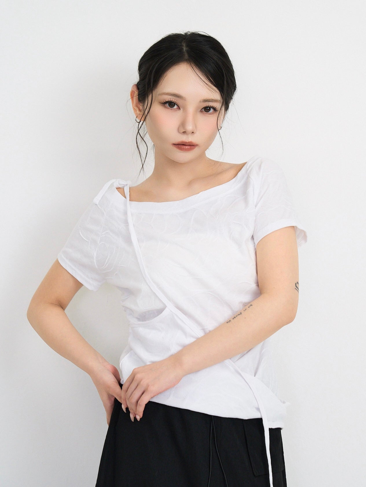 jacquard off shoulder tops