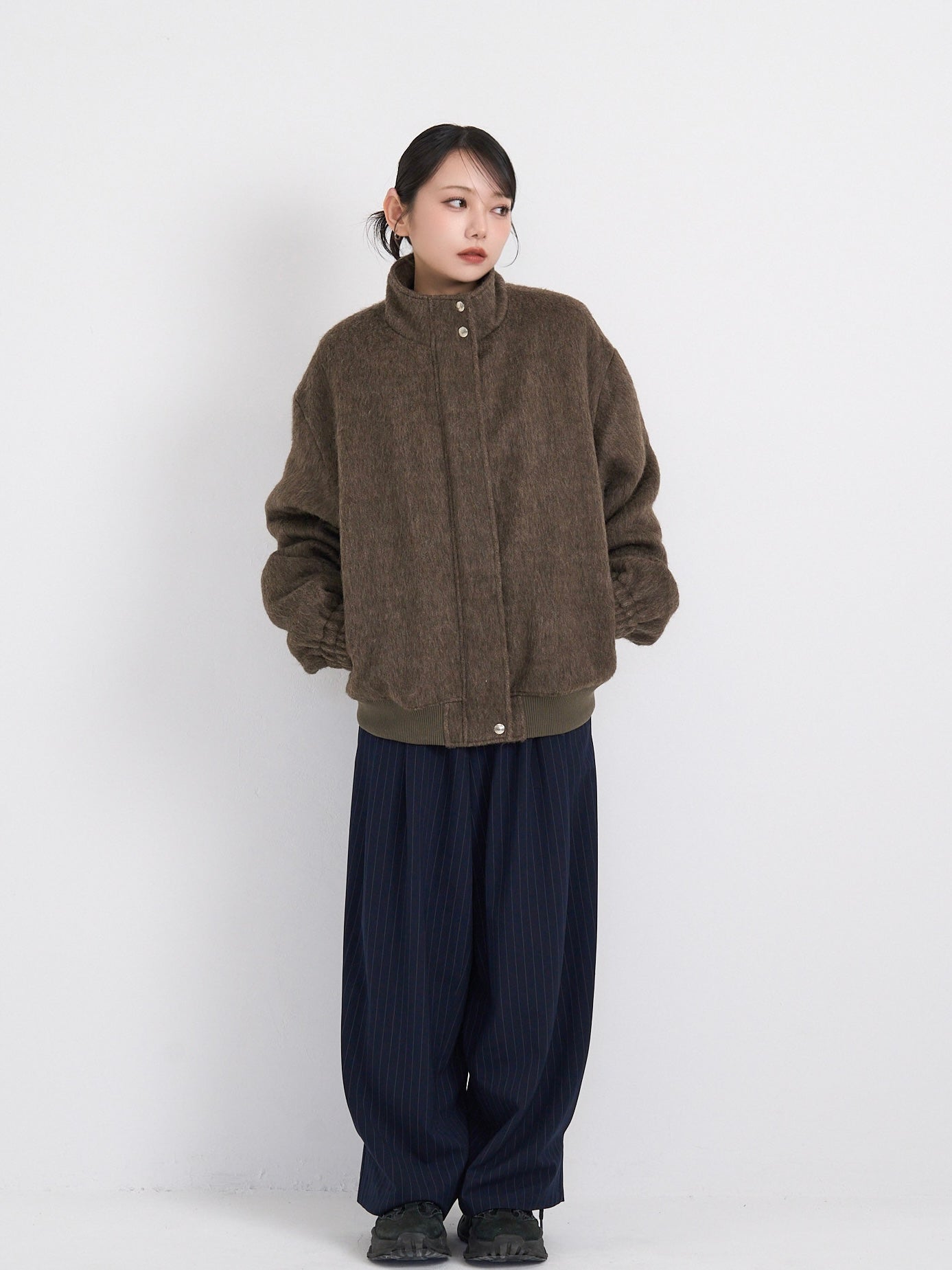 mohair snap blouson