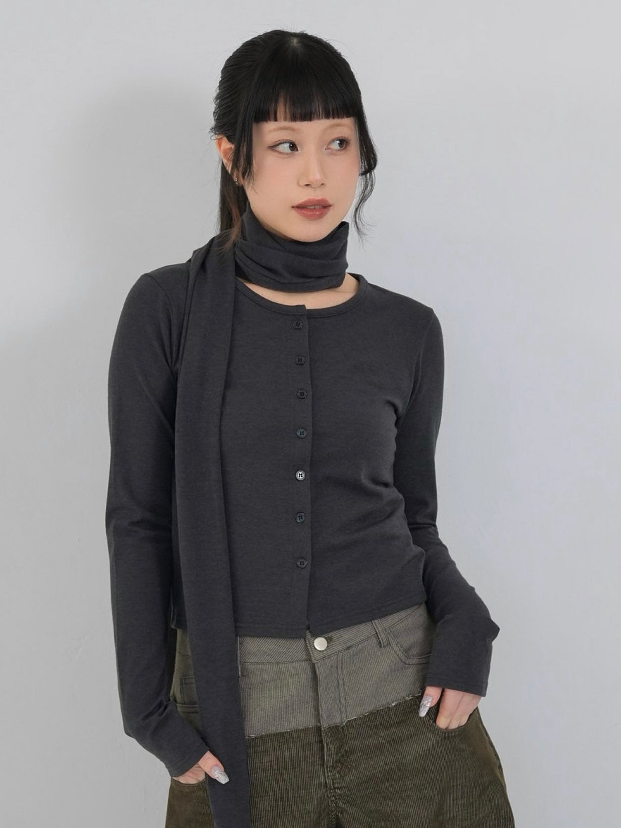 tie bustier cardigan