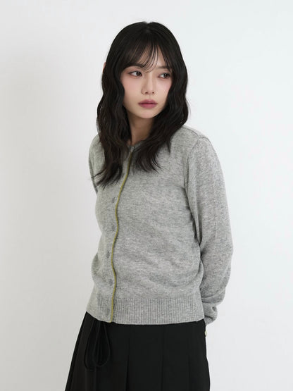 contrast line cardigan