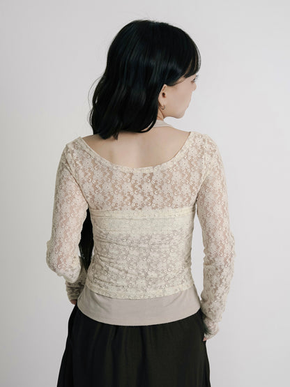 layered lace halter tops