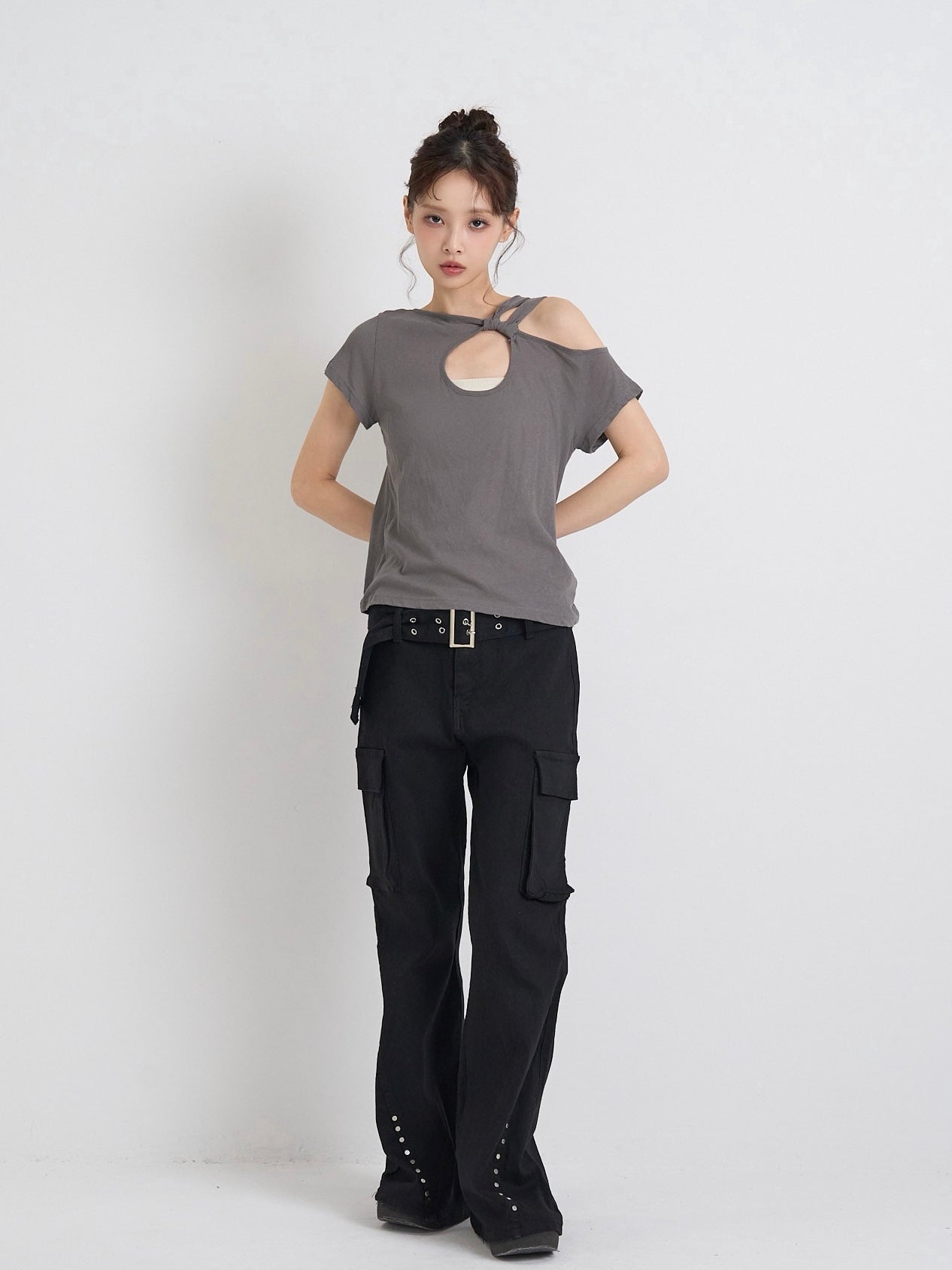 one shoulder cut tops