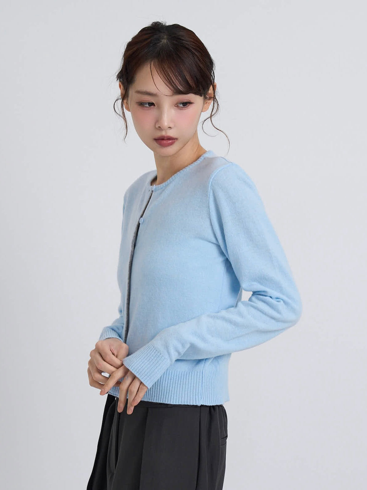 contrast line cardigan