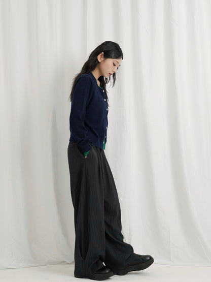 layered panel cardigan