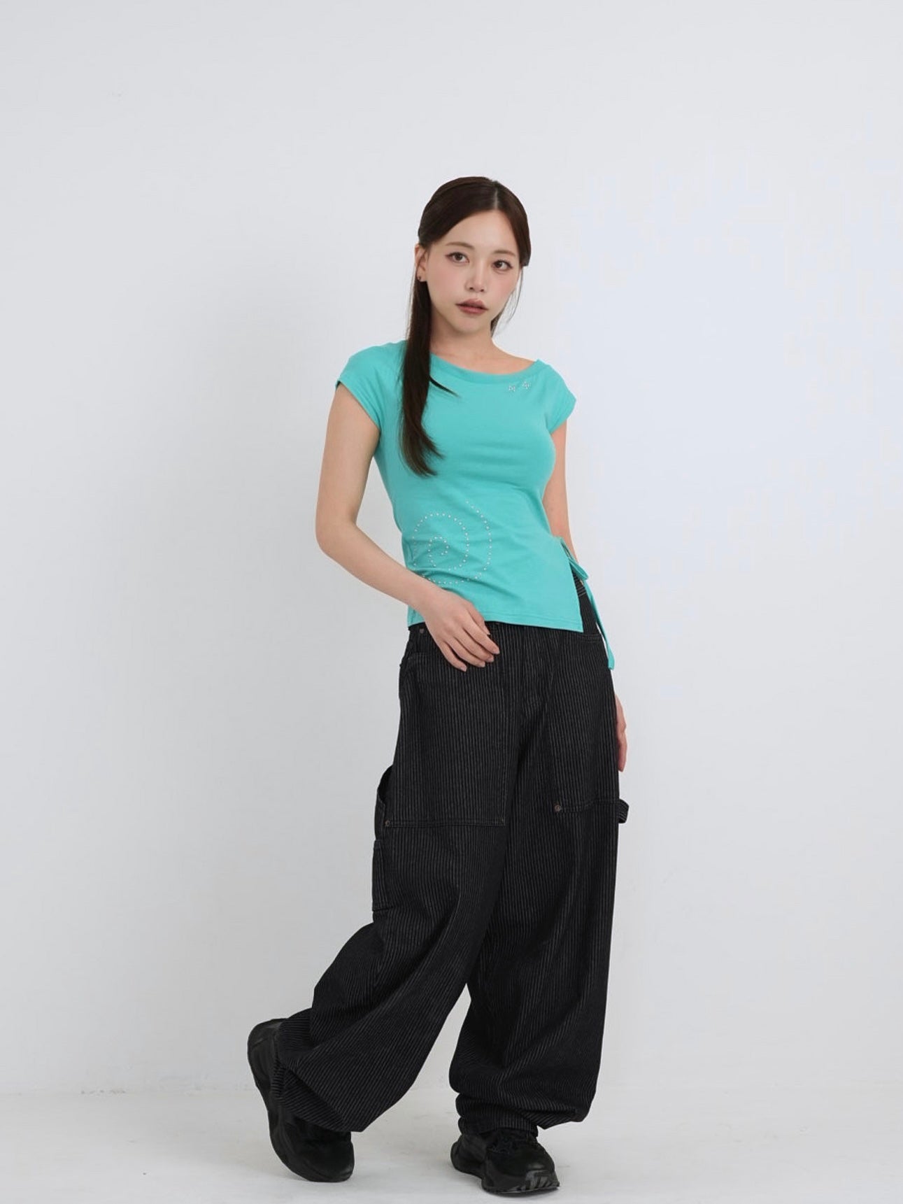 rhinestone motif slit tops