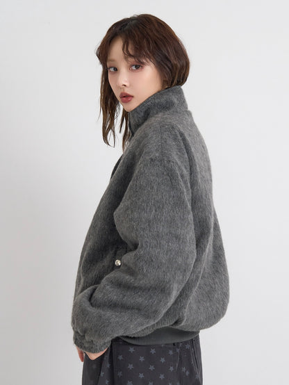 mohair snap blouson