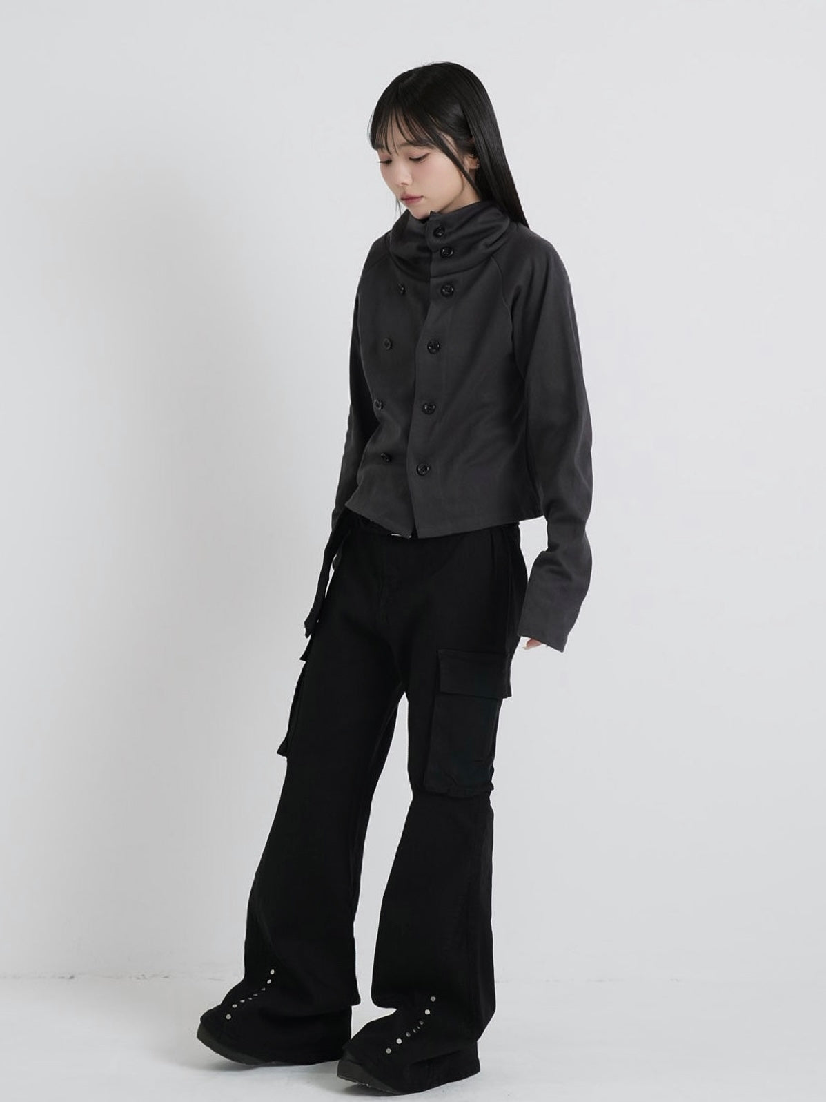 minimal double button cardigan