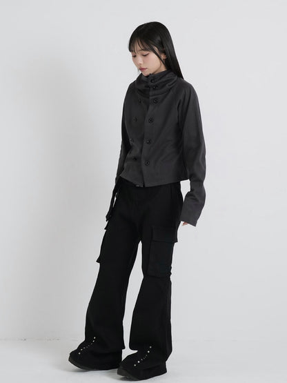 minimal double button cardigan