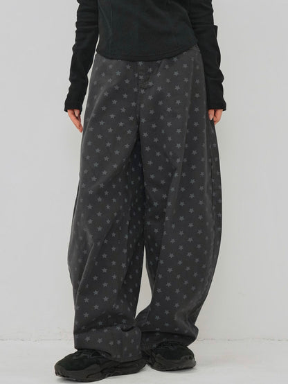 star dot balloon pants