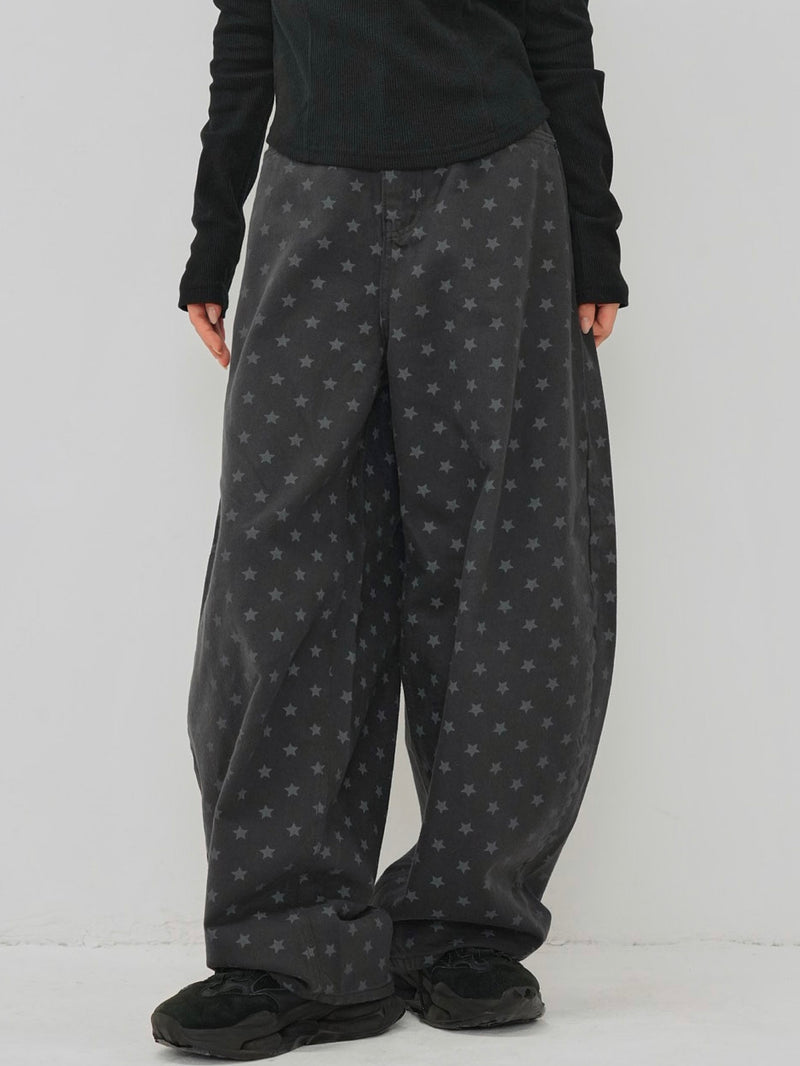 star dot balloon pants
