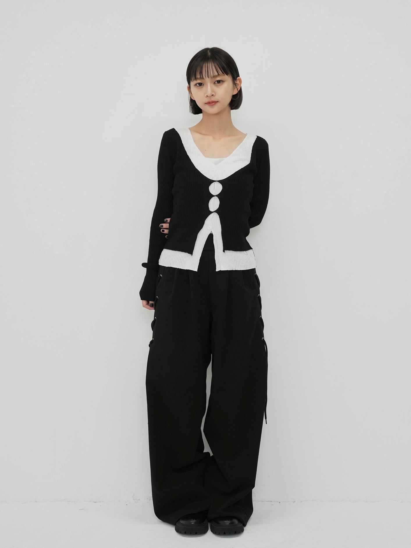 side eyelet pants