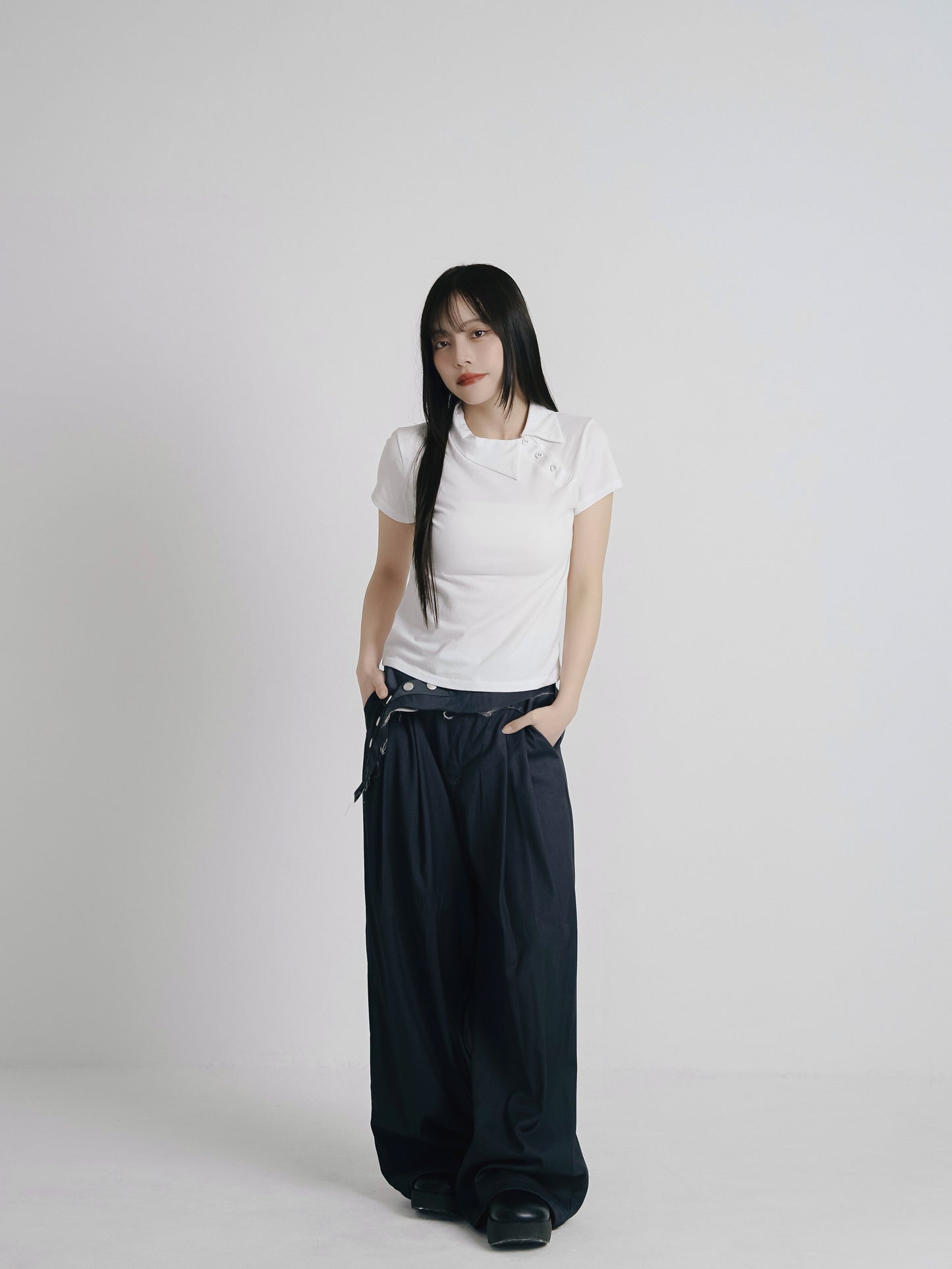 mini collar compact tops