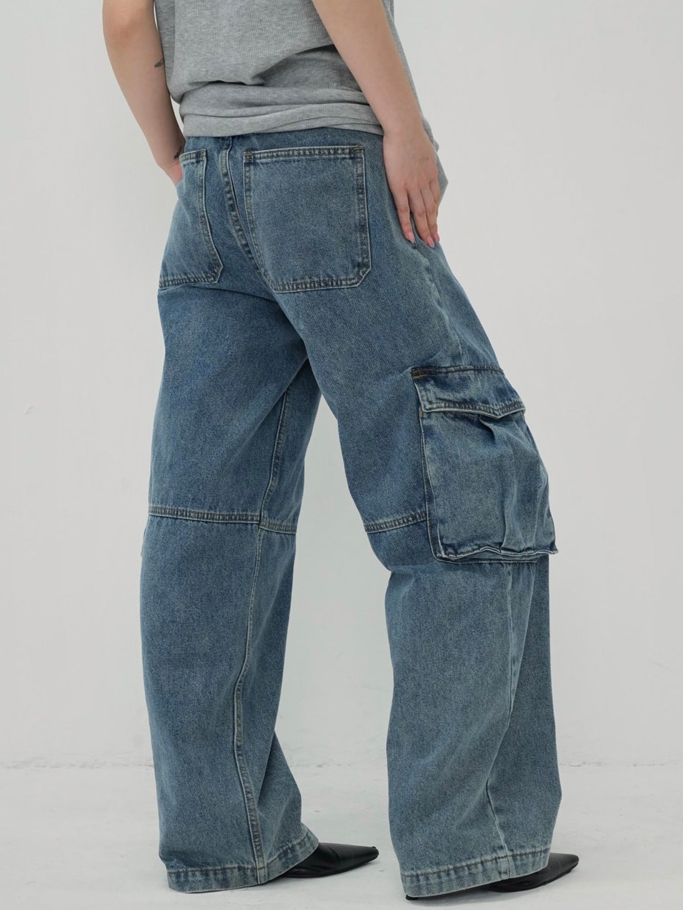 military denim pants