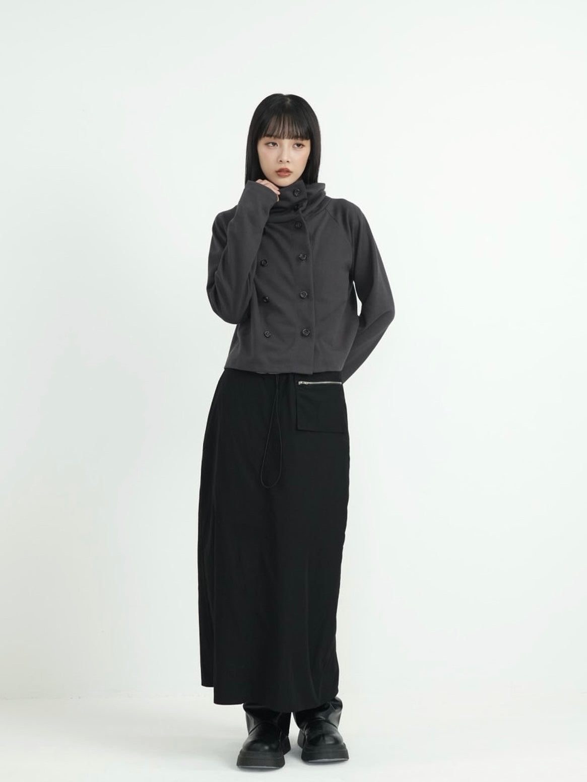 minimal double button cardigan