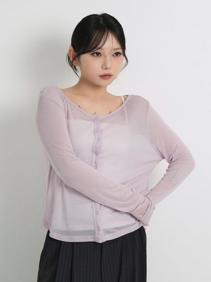 sheer button cardigan