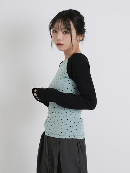 star dot raglan tops