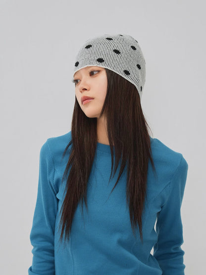 dot knit beanie