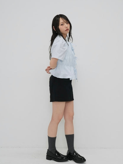front ribbon blouse