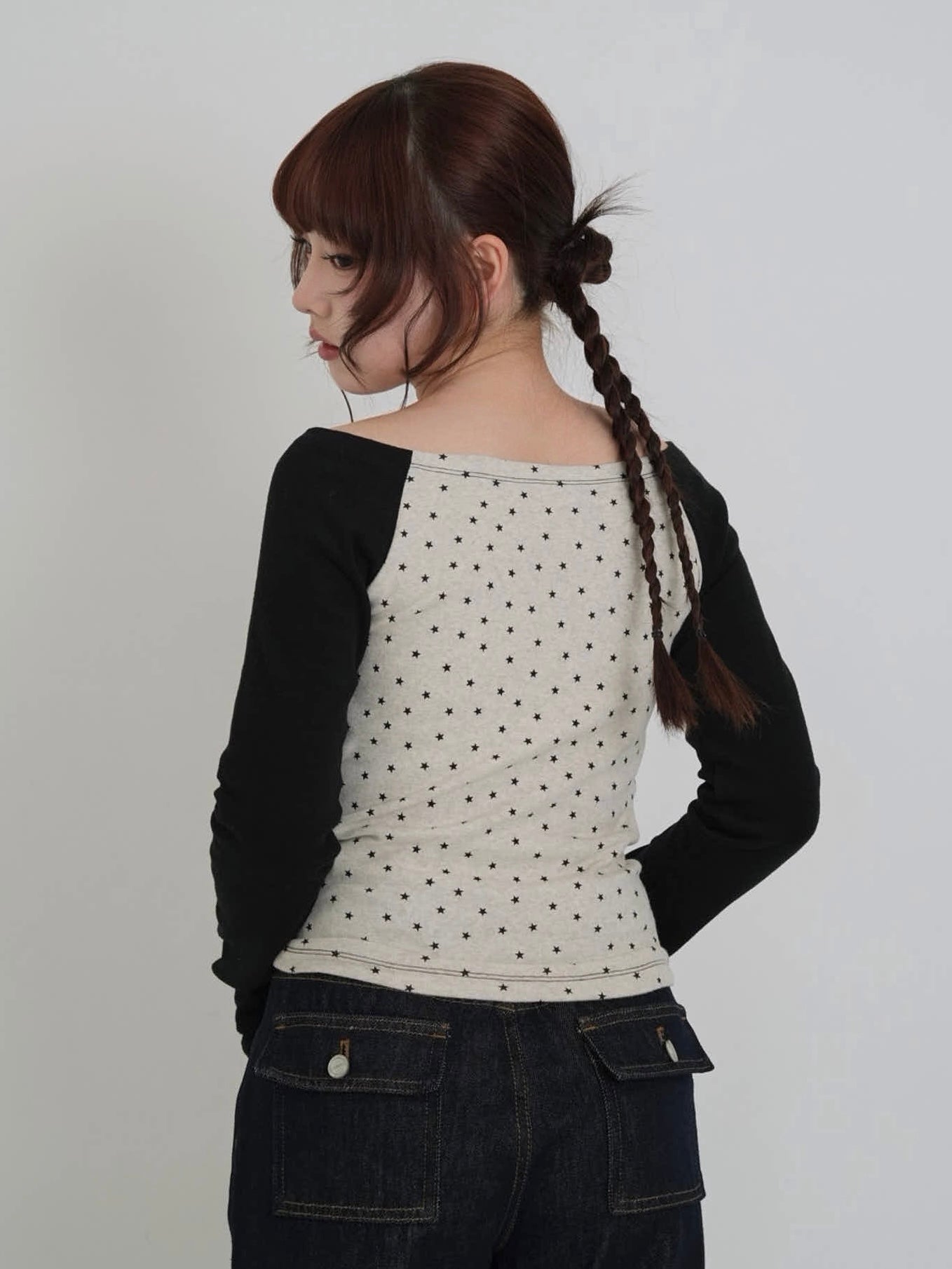 lit Compact Raglan Tops ブラック アイボリー Compact Raglan Tops（Tシャツ/カットソー）｜lit（リット）の