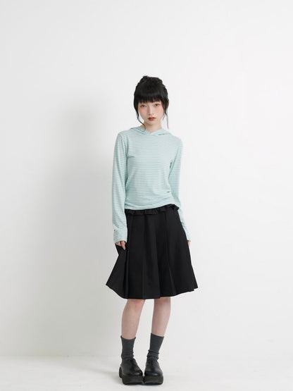 frill waist pleated skirt
