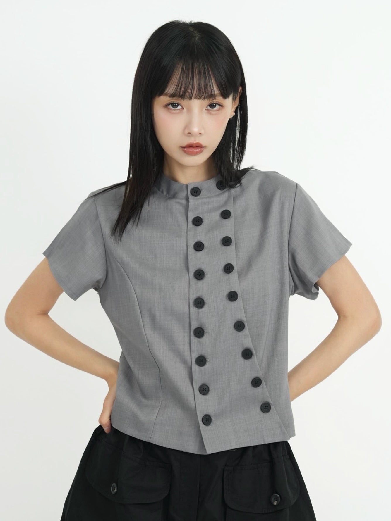 front double button tops