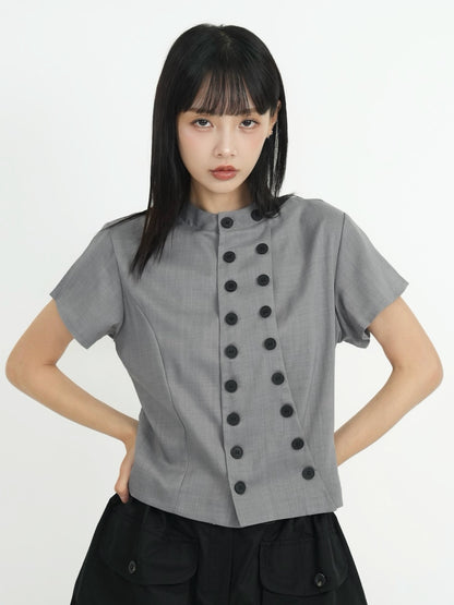 front double button tops