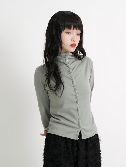 high neck fitted cardigan