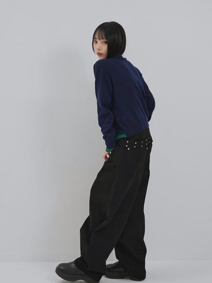 layered panel cardigan