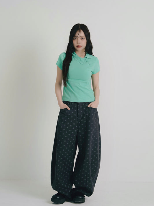 mini collar compact tops