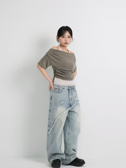 drape dot layered tops