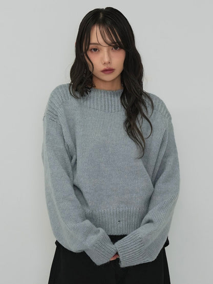 2way layered hem knit