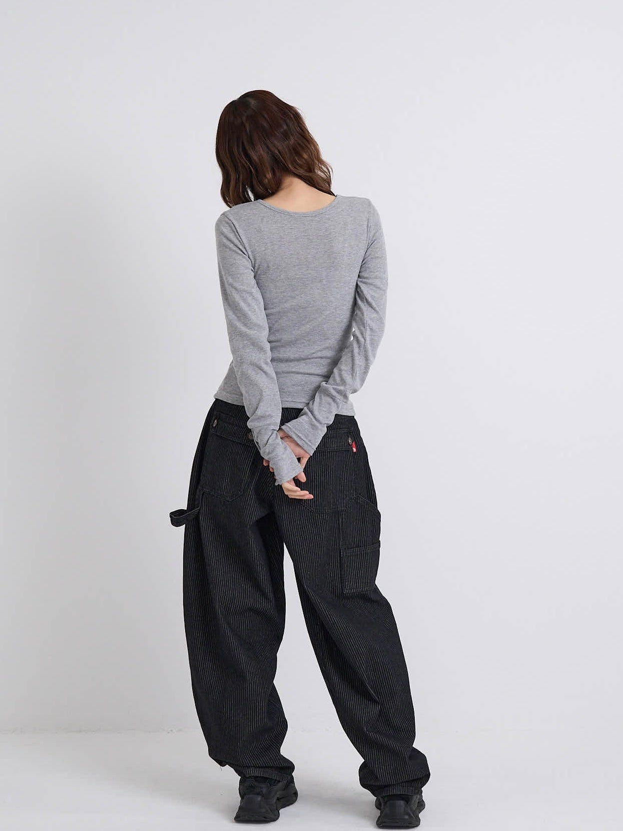 round neck button sleeve tops