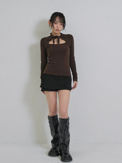 cutout choker neck tops