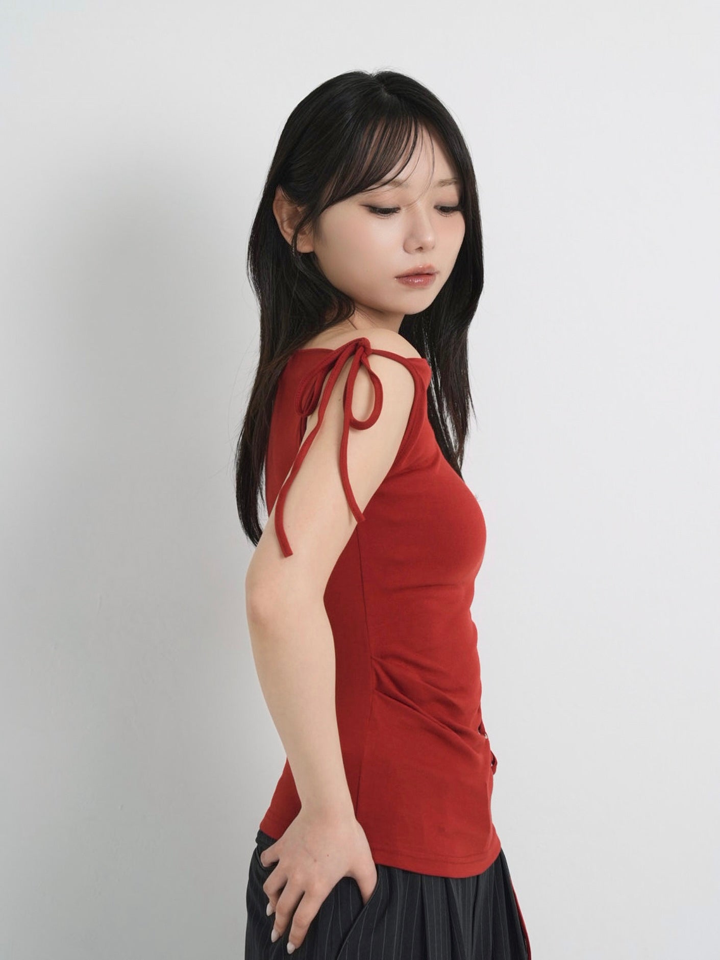 eyelet one shoulder tops