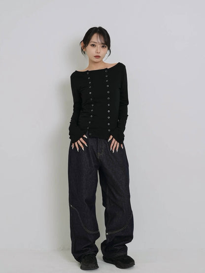 double row button tops