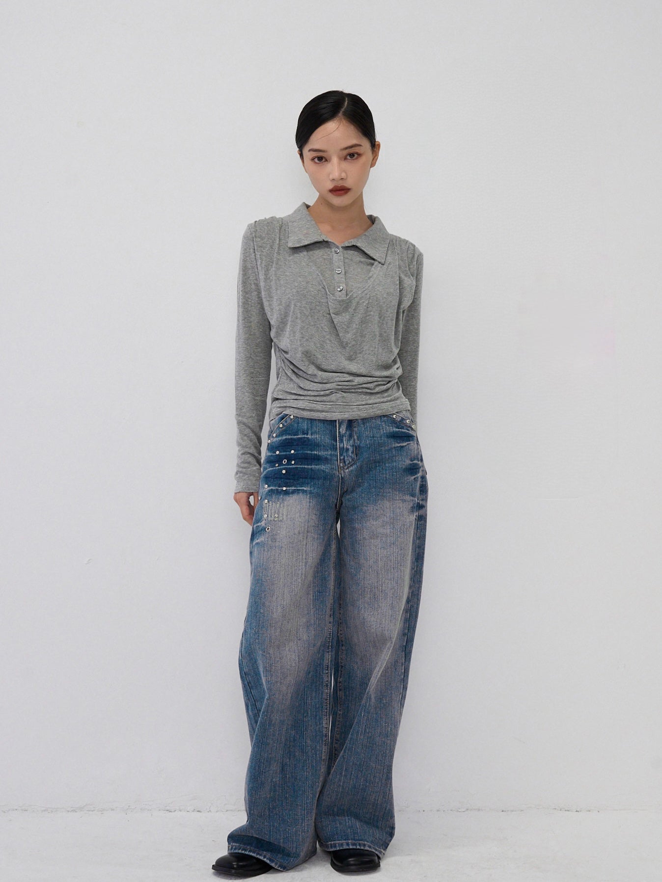 curve collar tops
