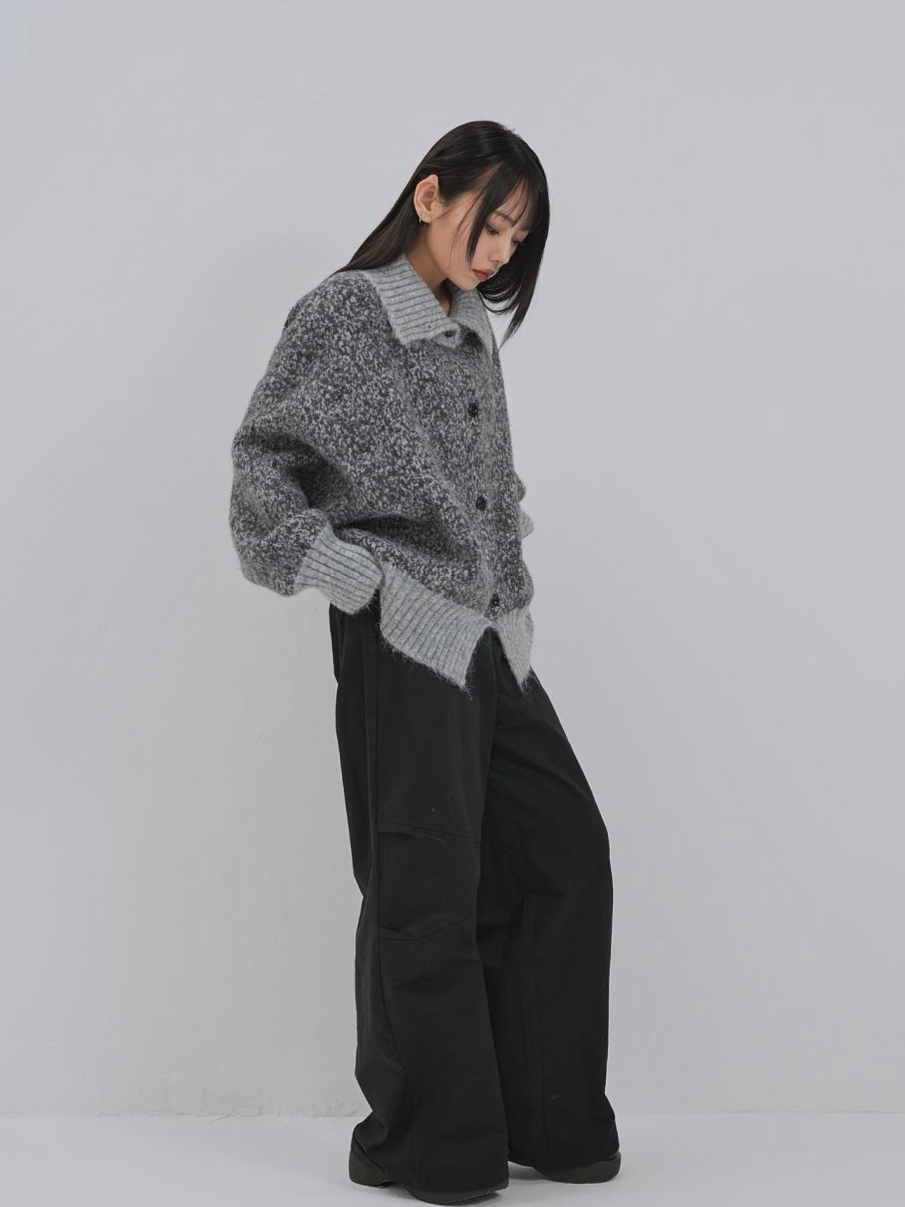 hairy mix turtle knit