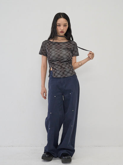 check scarf slit tops
