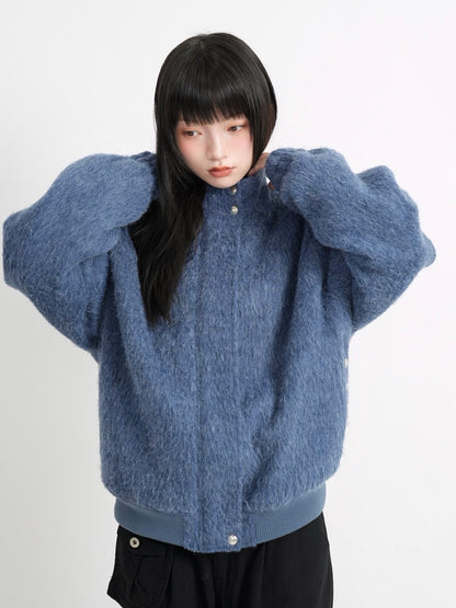 mohair snap blouson
